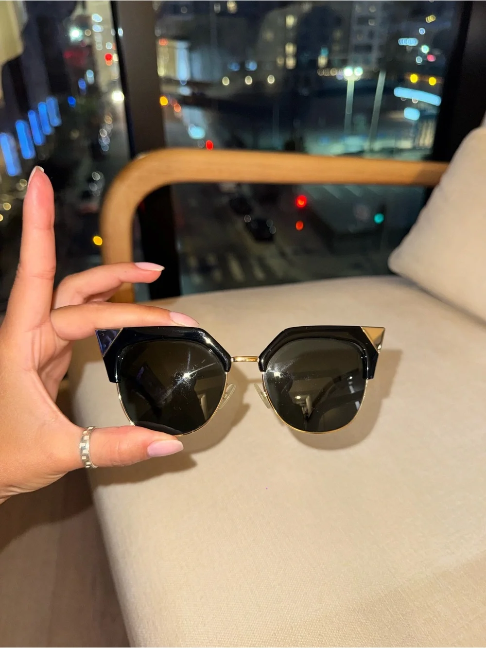 Fendi Geometric Cat Eye Sunglasses